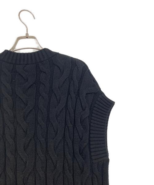 'S Max Mara（エスマックスマーラ）'S Max Mara (エスマックスマーラ) ケーブルニットベスト ブラック サイズ:M 未使用品の古着・服飾アイテム