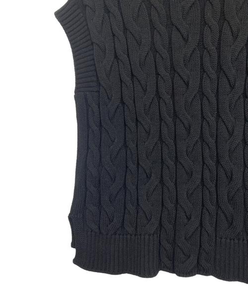 'S Max Mara（エスマックスマーラ）'S Max Mara (エスマックスマーラ) ケーブルニットベスト ブラック サイズ:M 未使用品の古着・服飾アイテム