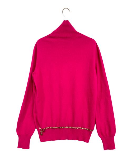 LOUIS VUITTON（ルイ ヴィトン）LOUIS VUITTON (ルイ ヴィトン) チェーンカシミヤハイネックニット ピンク サイズ:Sの古着・服飾アイテム