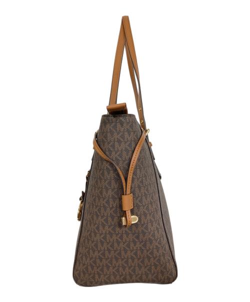 MICHAEL KORS（マイケル・コース）MICHAEL KORS (マイケル・コース) ボイジャーミディアムロゴトートバッグ ブラウンの古着・服飾アイテム