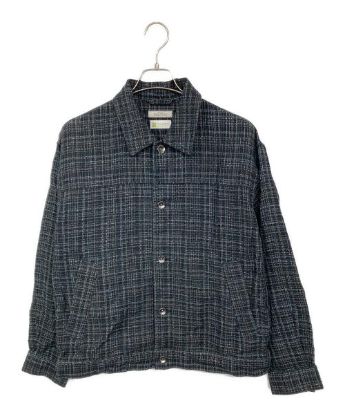 JOURNAL STANDARD relume（ジャーナルスタンダード レリューム）JOURNAL STANDARD relume (ジャーナルスタンダード レリューム) リネン混ジャケット ブラック×ブルー サイズ:Freeの古着・服飾アイテム