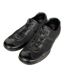 PRADA SPORTS（プラダスポーツ）の古着「メッシュレザースニーカー」｜ブラック