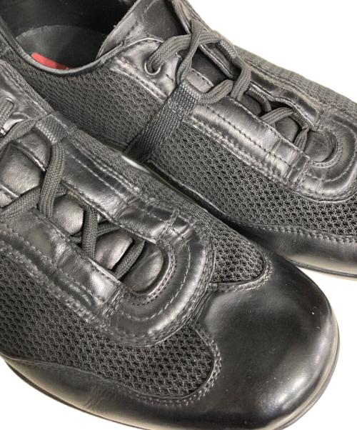 PRADA SPORTS（プラダスポーツ）PRADA SPORTS (プラダスポーツ) メッシュレザースニーカー ブラック サイズ:6の古着・服飾アイテム