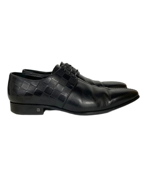LOUIS VUITTON（ルイ ヴィトン）LOUIS VUITTON (ルイ ヴィトン) ダミエレザーシューズ/レースアップシューズ ブラック サイズ:6の古着・服飾アイテム