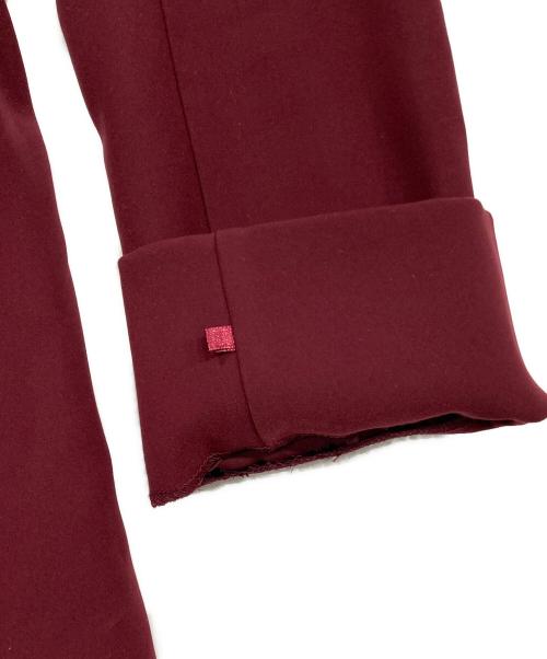 anuans（アニュアンス）anuans (アニュアンス) ダブルサテンノーカラーワンピース レッド サイズ:Mの古着・服飾アイテム