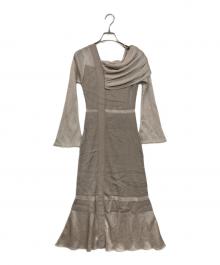 Snidel（スナイデル）の古着「シアーブロッキングワンショルワンピース」｜ベージュ