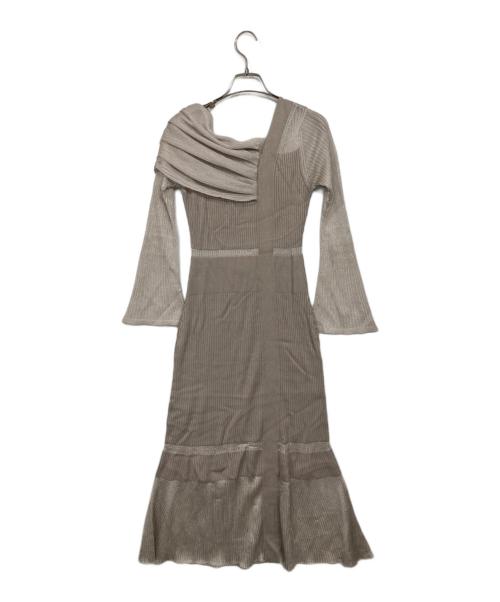 Snidel（スナイデル）Snidel (スナイデル) シアーブロッキングワンショルワンピース ベージュ サイズ:ONE SIZEの古着・服飾アイテム