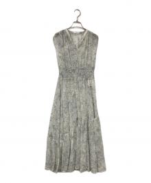 FRAY ID（フレイ アイディー）の古着「ラインアートシャーリングワンピ」｜グレー