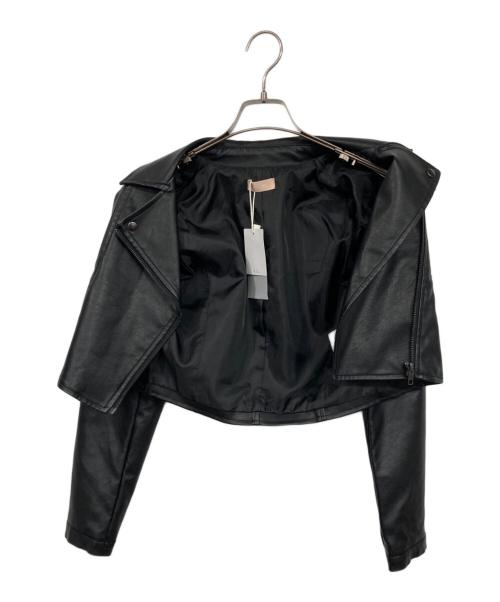 Resexxy（リゼクシー）Resexxy (リゼクシー) フェイクレザーライダースジャケット ブラック サイズ:S 未使用品の古着・服飾アイテム