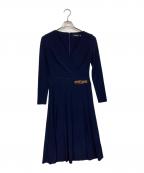 LAUREN RALPH LAURENローレンラルフローレン）の古着「カシュクールワンピース」｜ネイビー