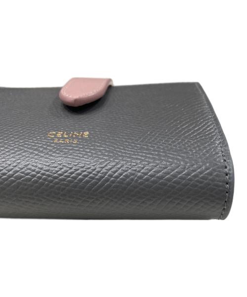 CELINE（セリーヌ）CELINE (セリーヌ) スモールストラップウォレット グレー×ピンクの古着・服飾アイテム