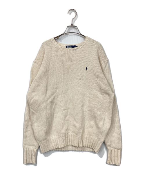POLO RALPH LAUREN（ポロ・ラルフローレン）POLO RALPH LAUREN (ポロ・ラルフローレン) コットンニット ベージュ サイズ:XLの古着・服飾アイテム