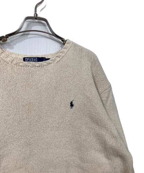 POLO RALPH LAUREN（ポロ・ラルフローレン）POLO RALPH LAUREN (ポロ・ラルフローレン) コットンニット ベージュ サイズ:XLの古着・服飾アイテム