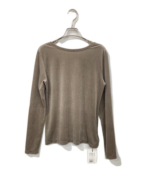 MARW UNITED ARROWS（マルゥ ユナイテッドアローズ）MARW UNITED ARROWS (マルゥ ユナイテッドアローズ) シアー ベロア ロングスリーブ カットソー ブラウン サイズ:FREE 未使用品の古着・服飾アイテム