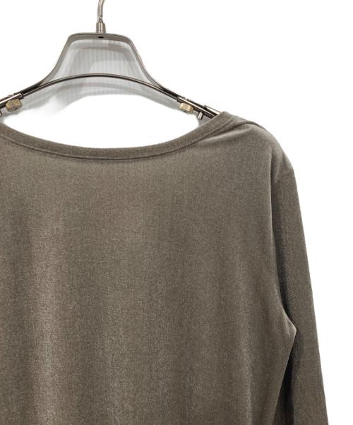 MARW UNITED ARROWS（マルゥ ユナイテッドアローズ）MARW UNITED ARROWS (マルゥ ユナイテッドアローズ) シアー ベロア ロングスリーブ カットソー ブラウン サイズ:FREE 未使用品の古着・服飾アイテム