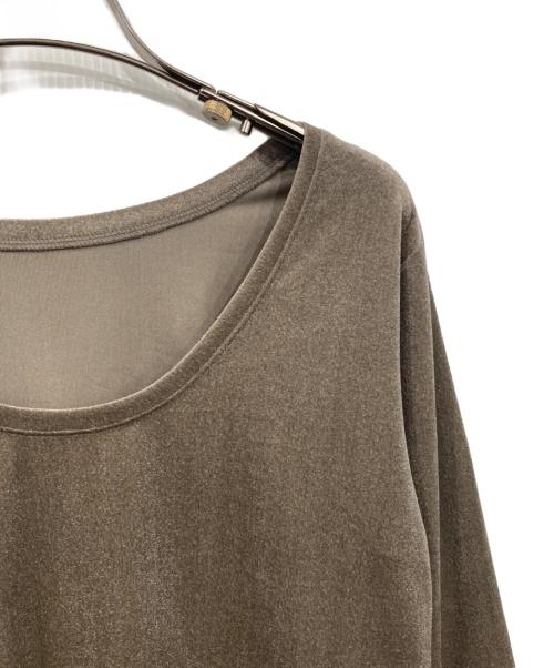 MARW UNITED ARROWS（マルゥ ユナイテッドアローズ）MARW UNITED ARROWS (マルゥ ユナイテッドアローズ) シアー ベロア ロングスリーブ カットソー ブラウン サイズ:FREE 未使用品の古着・服飾アイテム