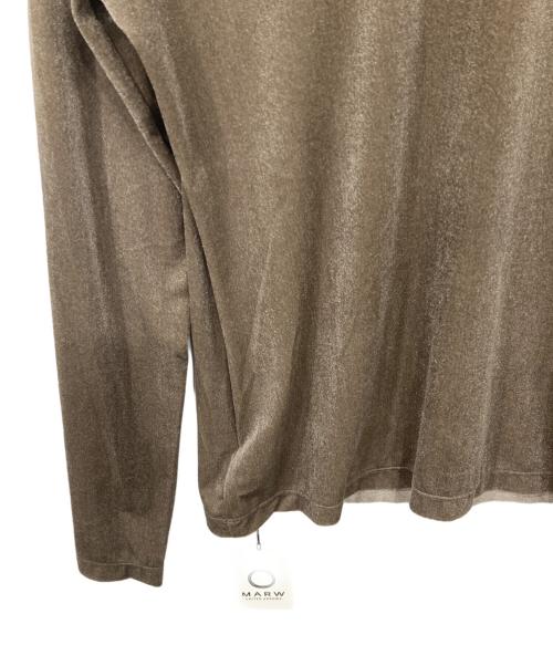 MARW UNITED ARROWS（マルゥ ユナイテッドアローズ）MARW UNITED ARROWS (マルゥ ユナイテッドアローズ) シアー ベロア ロングスリーブ カットソー ブラウン サイズ:FREE 未使用品の古着・服飾アイテム