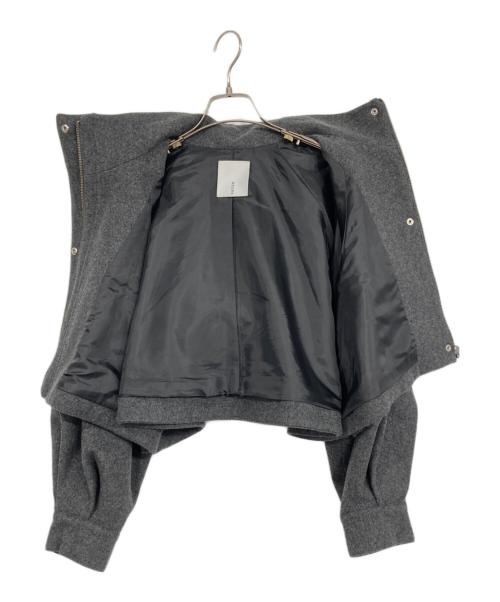 MECRE（メクル）MECRE (メクル) メルトン フーディー ショート ブルゾン グレー サイズ:Sの古着・服飾アイテム