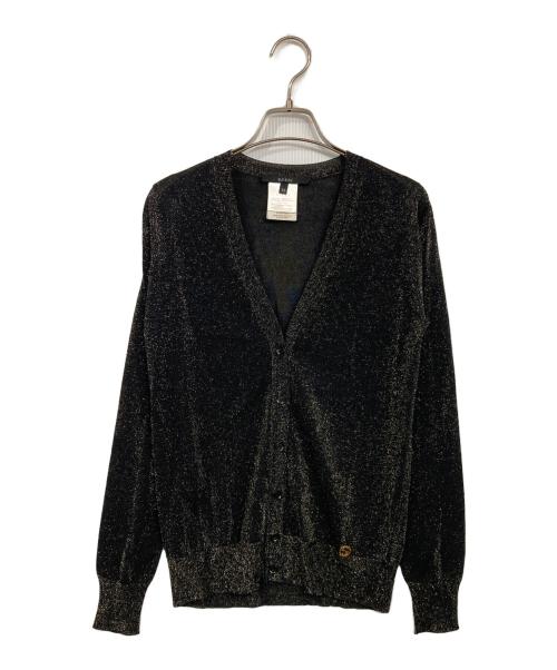 GUCCI（グッチ）GUCCI (グッチ) GGチャーム付ラメカーディガン ブラック サイズ:XSの古着・服飾アイテム