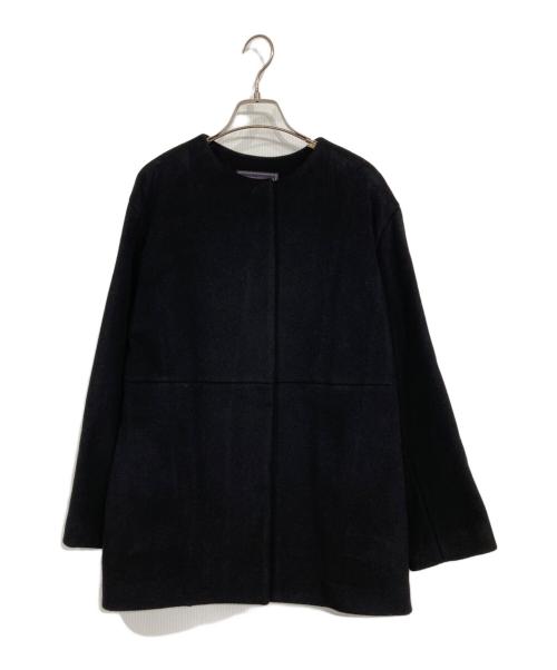 JOURNAL STANDARD relume（ジャーナルスタンダード レリューム）JOURNAL STANDARD relume (ジャーナルスタンダード レリューム) スーパーファインビーバークルーネックコート ブラック サイズ:38の古着・服飾アイテム