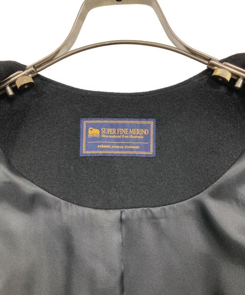 JOURNAL STANDARD relume（ジャーナルスタンダード レリューム）JOURNAL STANDARD relume (ジャーナルスタンダード レリューム) スーパーファインビーバークルーネックコート ブラック サイズ:38の古着・服飾アイテム