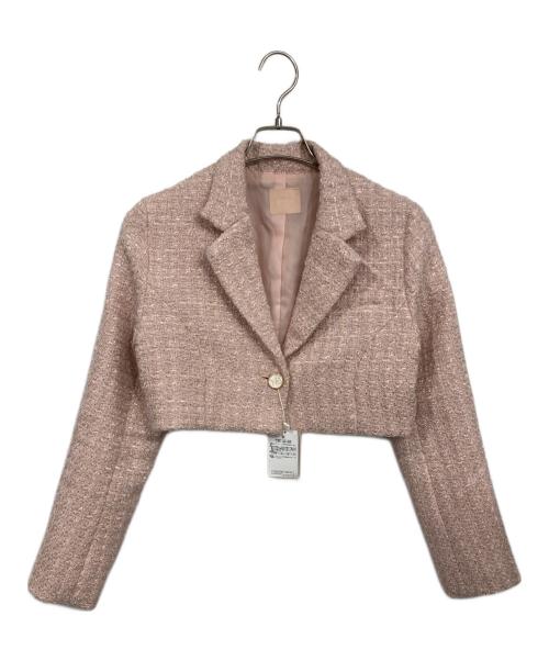 Resexxy（リゼクシー）Resexxy (リゼクシー) ツイードクロップドジャケット ピンク サイズ:F 未使用品の古着・服飾アイテム