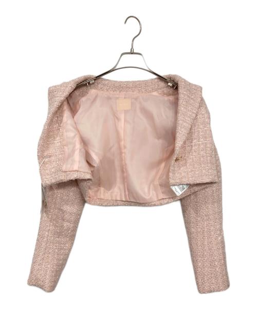 Resexxy（リゼクシー）Resexxy (リゼクシー) ツイードクロップドジャケット ピンク サイズ:F 未使用品の古着・服飾アイテム