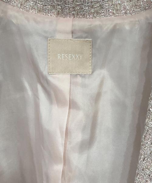 Resexxy（リゼクシー）Resexxy (リゼクシー) ツイードクロップドジャケット ピンク サイズ:F 未使用品の古着・服飾アイテム