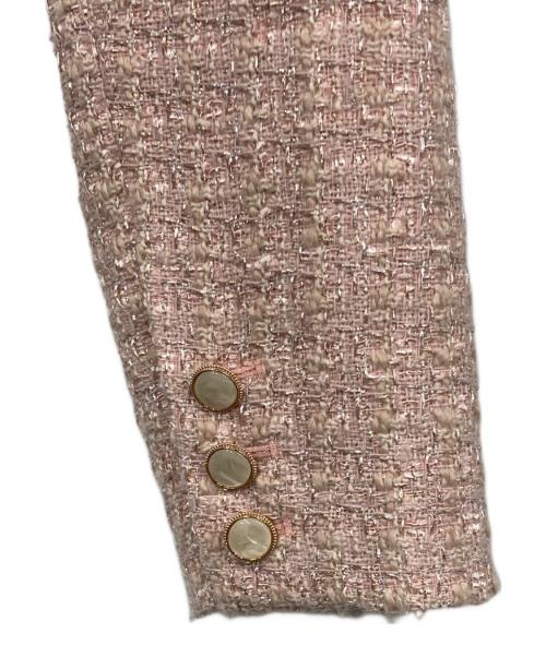 Resexxy（リゼクシー）Resexxy (リゼクシー) ツイードクロップドジャケット ピンク サイズ:F 未使用品の古着・服飾アイテム