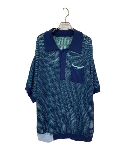 PAMM（パム）PAMM (パム) 後ろ姿の寛大なインテリアメッシュポロ ブルー サイズ:3の古着・服飾アイテム