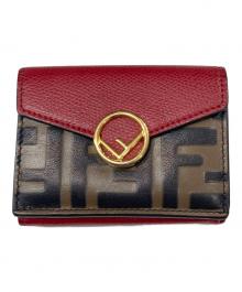 FENDI（フェンディ）の古着「マイクロ3つ折り財布」｜レッド×ブラウン
