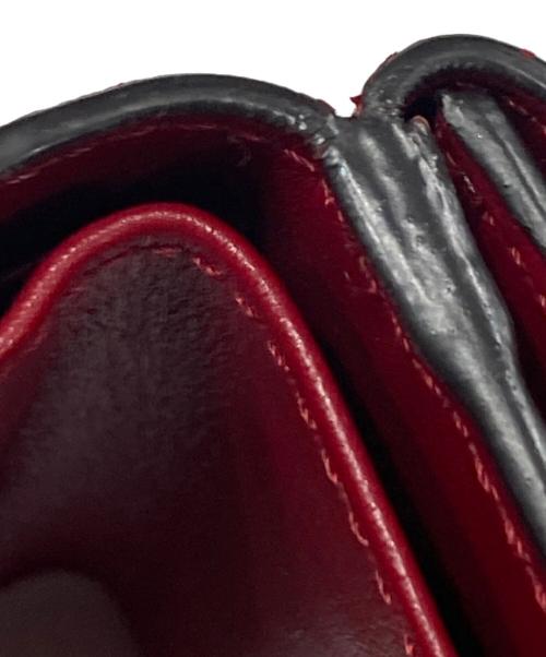 FENDI（フェンディ）FENDI (フェンディ) マイクロ3つ折り財布 レッド×ブラウンの古着・服飾アイテム