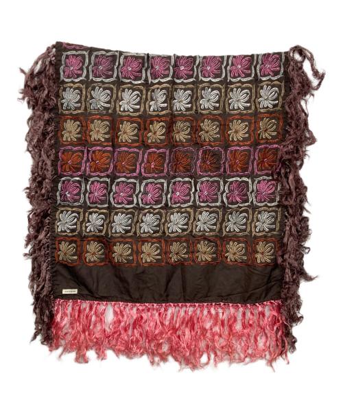 DRIES VAN NOTEN（ドリスヴァンノッテン）DRIES VAN NOTEN (ドリスヴァンノッテン) 刺繍ストール ブラウンの古着・服飾アイテム