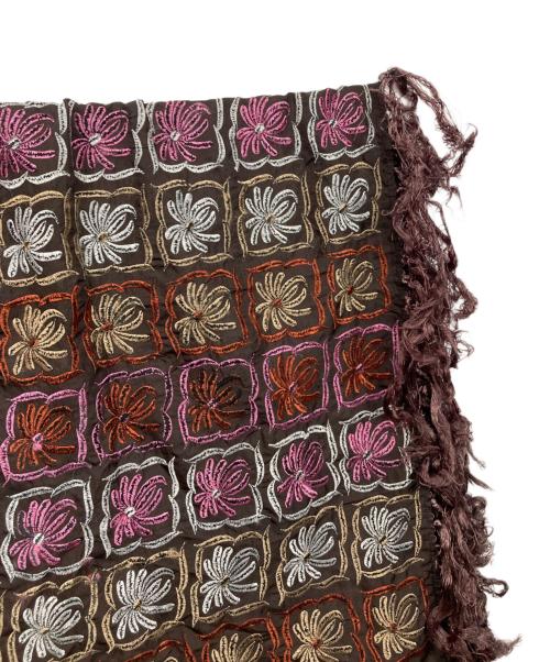 DRIES VAN NOTEN（ドリスヴァンノッテン）DRIES VAN NOTEN (ドリスヴァンノッテン) 刺繍ストール ブラウンの古着・服飾アイテム