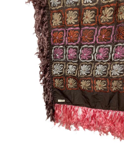 DRIES VAN NOTEN（ドリスヴァンノッテン）DRIES VAN NOTEN (ドリスヴァンノッテン) 刺繍ストール ブラウンの古着・服飾アイテム