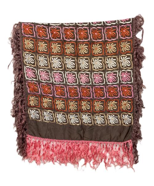 DRIES VAN NOTEN（ドリスヴァンノッテン）DRIES VAN NOTEN (ドリスヴァンノッテン) 刺繍ストール ブラウンの古着・服飾アイテム