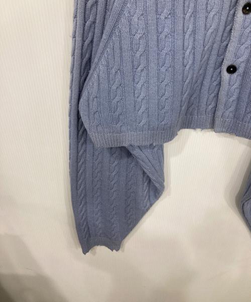 CURRENTAGE（カレンテージ）CURRENTAGE (カレンテージ) 別注 CABLE V カーディガン ブルー サイズ:表記なしの古着・服飾アイテム