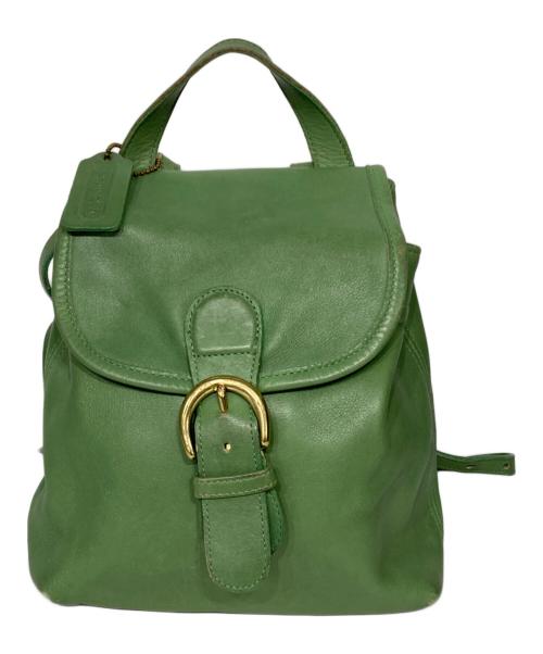 COACH（コーチ）COACH (コーチ) レザーリュック グリーンの古着・服飾アイテム