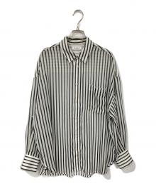 MARW UNITED ARROWS（マルゥ ユナイテッドアローズ）の古着「ストライプシアーシャツ」｜アイボリー×ブラック