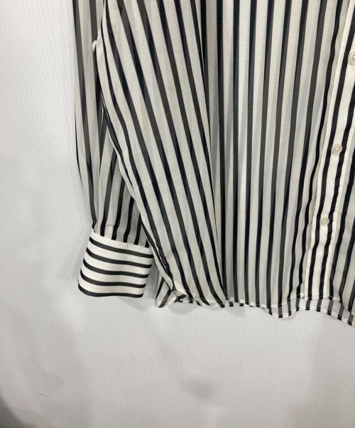 MARW UNITED ARROWS（マルゥ ユナイテッドアローズ）MARW UNITED ARROWS (マルゥ ユナイテッドアローズ) ストライプシアーシャツ アイボリー×ブラック サイズ:表記なしの古着・服飾アイテム