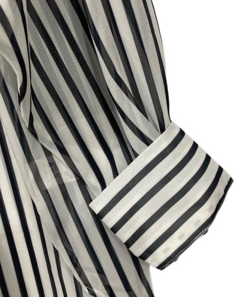 MARW UNITED ARROWS（マルゥ ユナイテッドアローズ）MARW UNITED ARROWS (マルゥ ユナイテッドアローズ) ストライプシアーシャツ アイボリー×ブラック サイズ:表記なしの古着・服飾アイテム