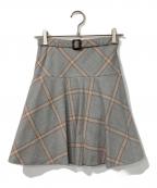 BLUE LABEL CRESTBRIDGEブルーレーベルクレストブリッジ）の古着「チェックミニスカート」｜グレー