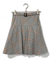 BLUE LABEL CRESTBRIDGE（ブルーレーベルクレストブリッジ）の古着「チェックミニスカート」｜グレー
