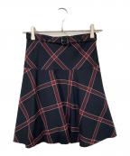 BLUE LABEL CRESTBRIDGEブルーレーベルクレストブリッジ）の古着「チェックミニスカート」｜ネイビー×レッド