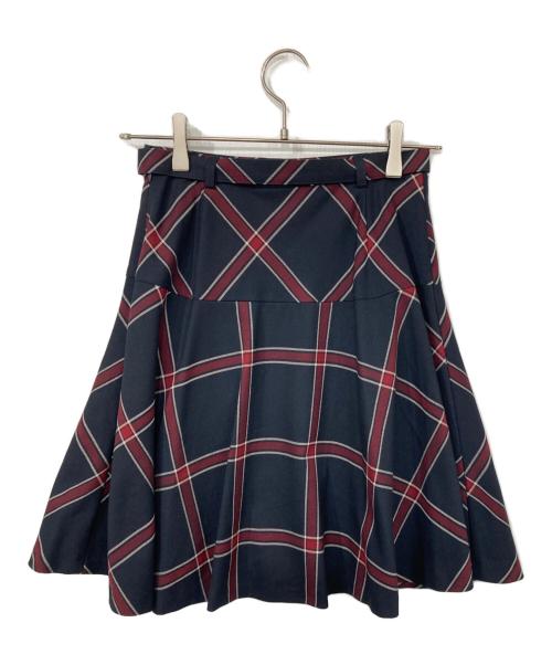 BLUE LABEL CRESTBRIDGE（ブルーレーベルクレストブリッジ）BLUE LABEL CRESTBRIDGE (ブルーレーベルクレストブリッジ) チェックミニスカート ネイビー×レッド サイズ:36の古着・服飾アイテム