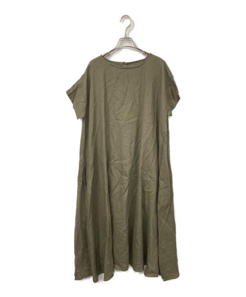 BEARDSLEY（ビアズリー）BEARDSLEY (ビアズリー) リネンワンピース カーキ サイズ:1の古着・服飾アイテム