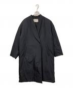 NATURAL BEAUTY BASICナチュラルビューティーベーシック）の古着「ノーカラーロングダウンコート(マフラー付き)」｜ブラック