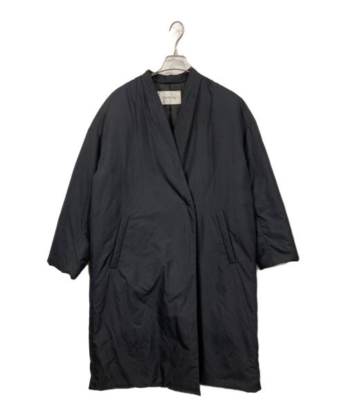 NATURAL BEAUTY BASIC（ナチュラルビューティーベーシック）NATURAL BEAUTY BASIC (ナチュラルビューティーベーシック) ノーカラーロングダウンコート(マフラー付き) ブラック サイズ:Mの古着・服飾アイテム