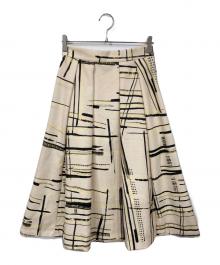 UNTITLED（アンタイトル）の古着「アートチェックスカート」｜ベージュ