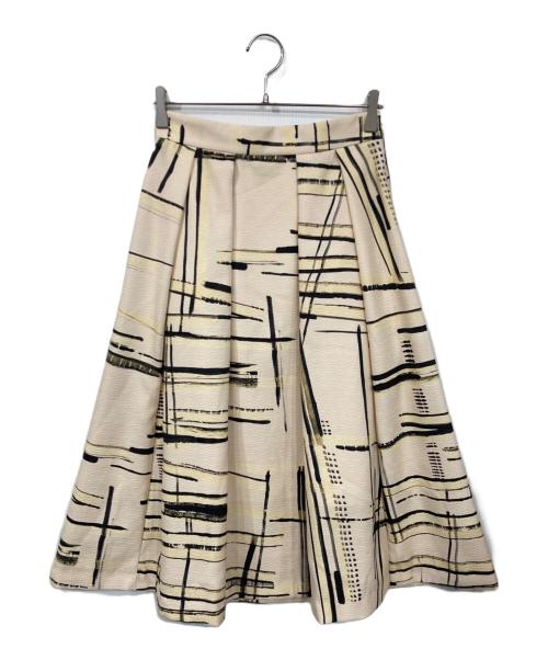 UNTITLED（アンタイトル）UNTITLED (アンタイトル) アートチェックスカート ベージュ サイズ:M 未使用品の古着・服飾アイテム